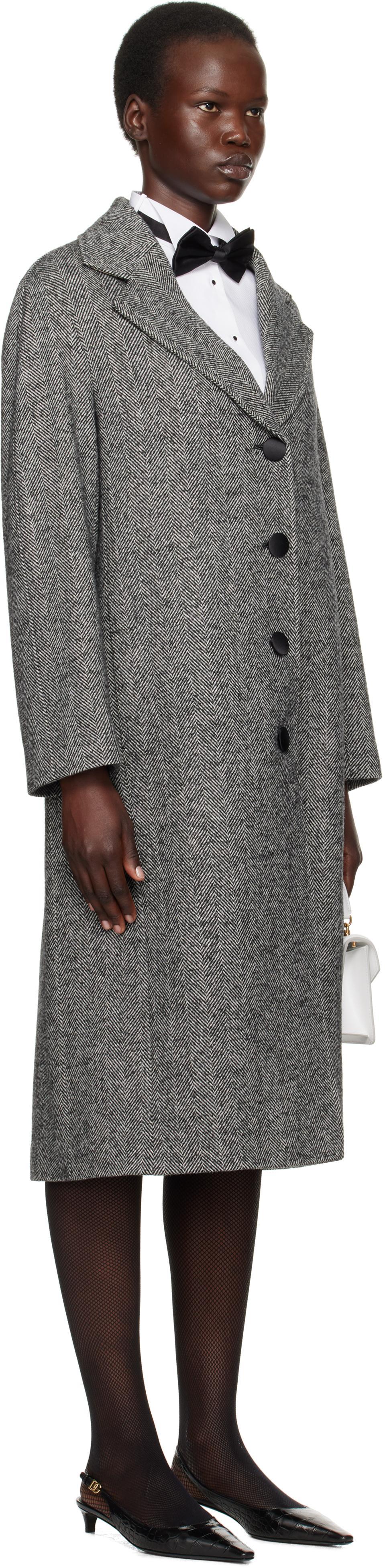 DOLCE & GABBANA Gray Mixed Wool Coat In S8030 Fantasia Product Image