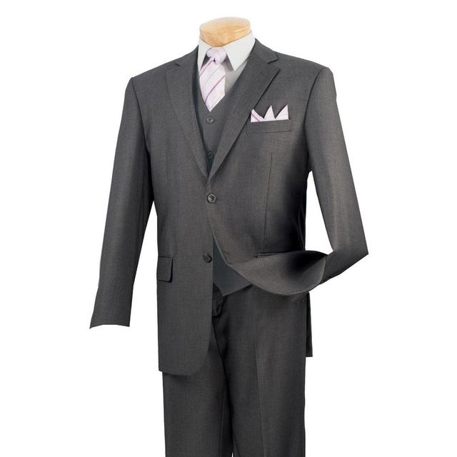 Morgan Collection - Regular Fit 3 Piece 2 Button Heather Gray Product Image