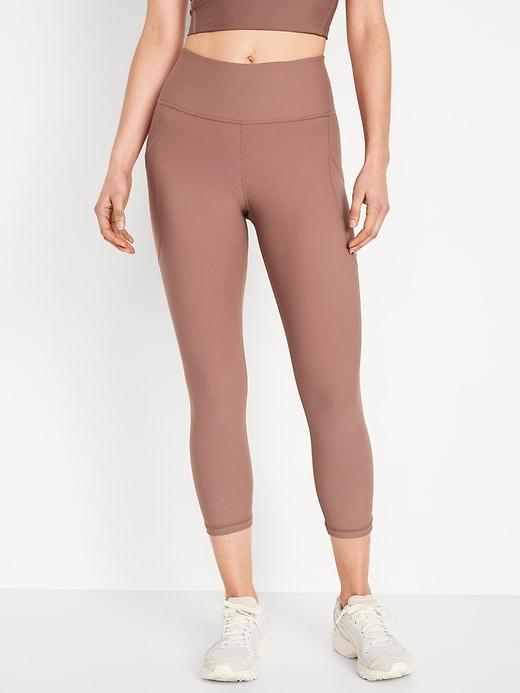 High-Waisted PowerSoft Crop Leggings Product Image