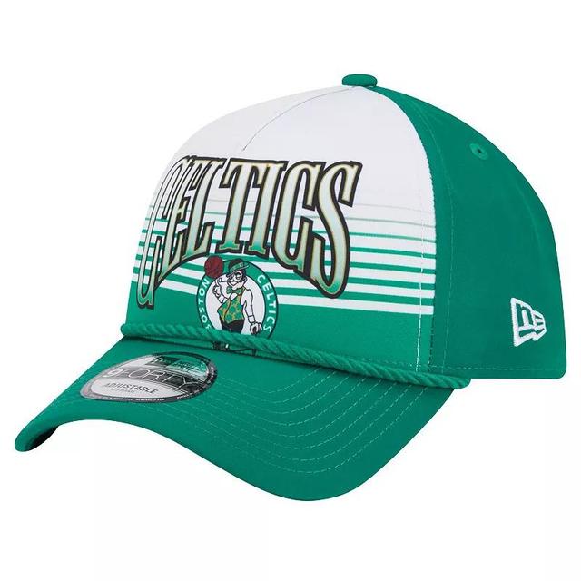 Mens New Era Kelly Boston Celtics Throwback Gradient A-Frame 9FORTY Adjustable Hat Product Image