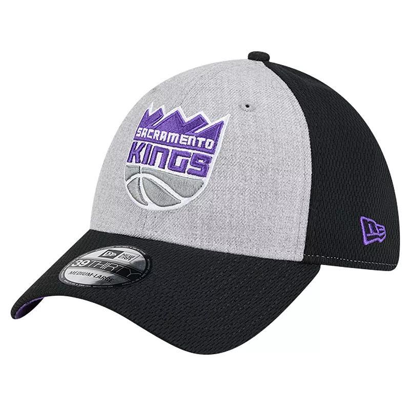 Mens New Era Heather Gray/Black Sacramento Kings Two-Tone 39THIRTY Flex Hat Product Image