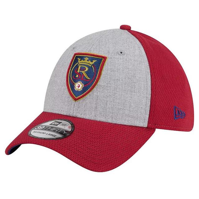 Mens New Era Gray/Red Real Salt Lake Throwback 39THIRTY Flex Hat Product Image