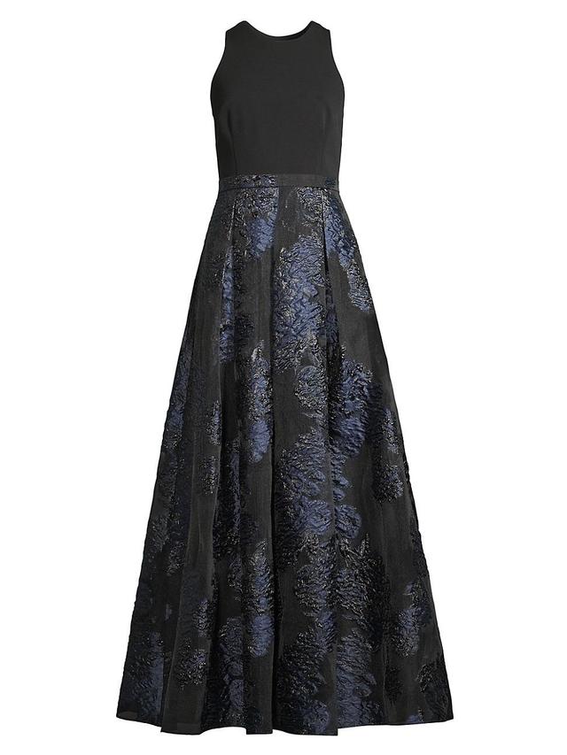 Aidan Mattox Floral Jacquard Gown Product Image