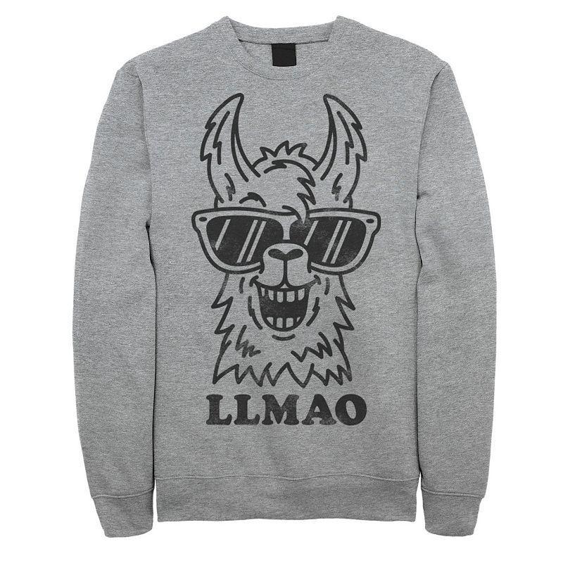 Mens Fifth Sun Llmao Llama Line Art Sweatshirt Athletic Grey Product Image