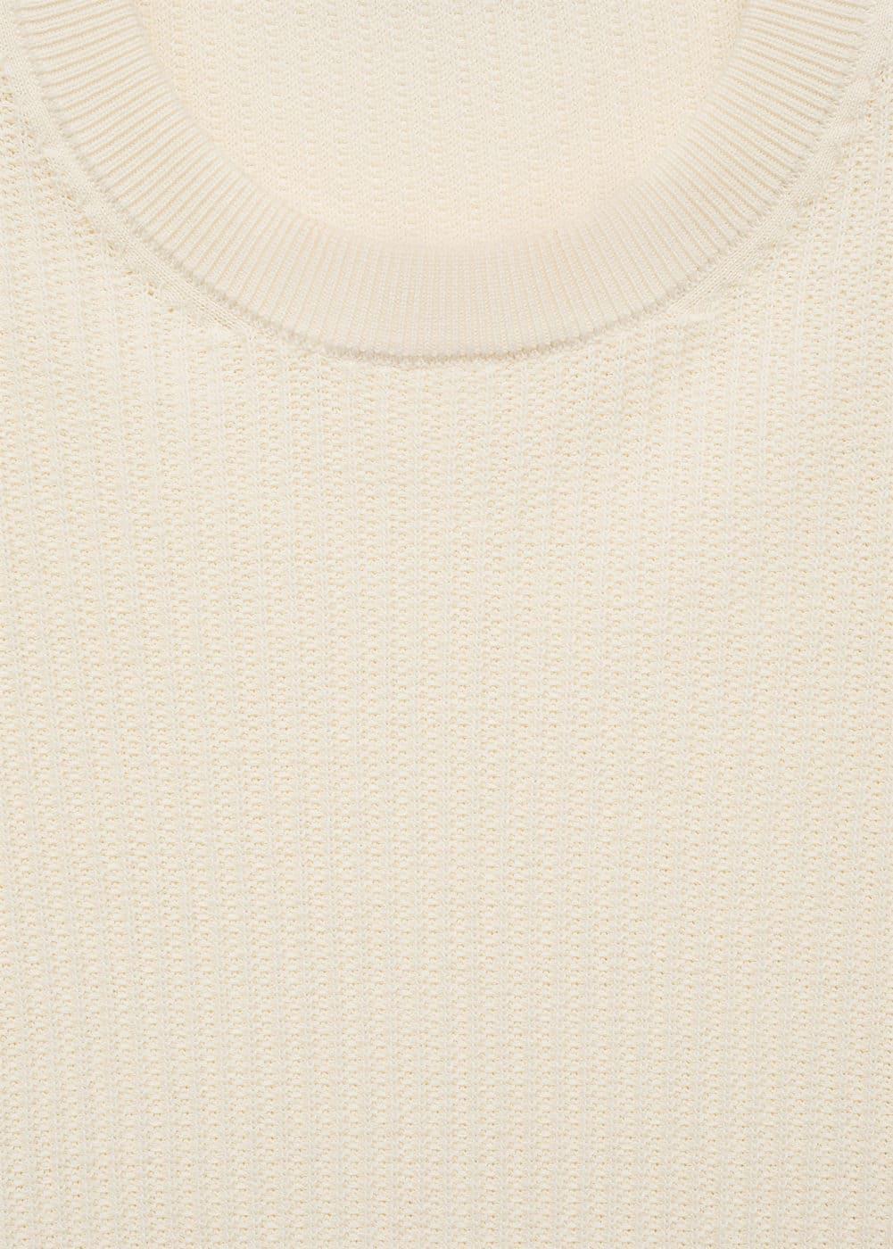 MANGO MAN - Ribbed knit t-shirt off whiteMen Product Image