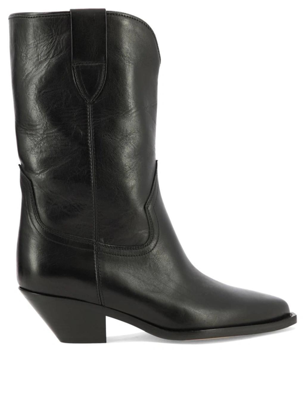 ISABEL MARANT Dahope Leather Boots In Black Product Image