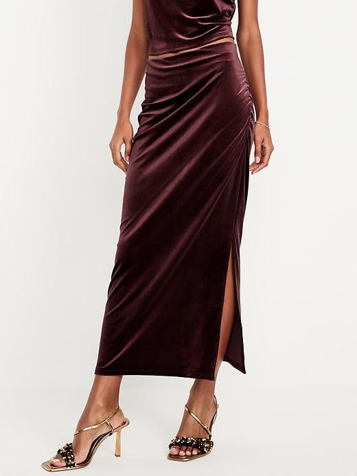 Velvet Maxi Skirt Product Image