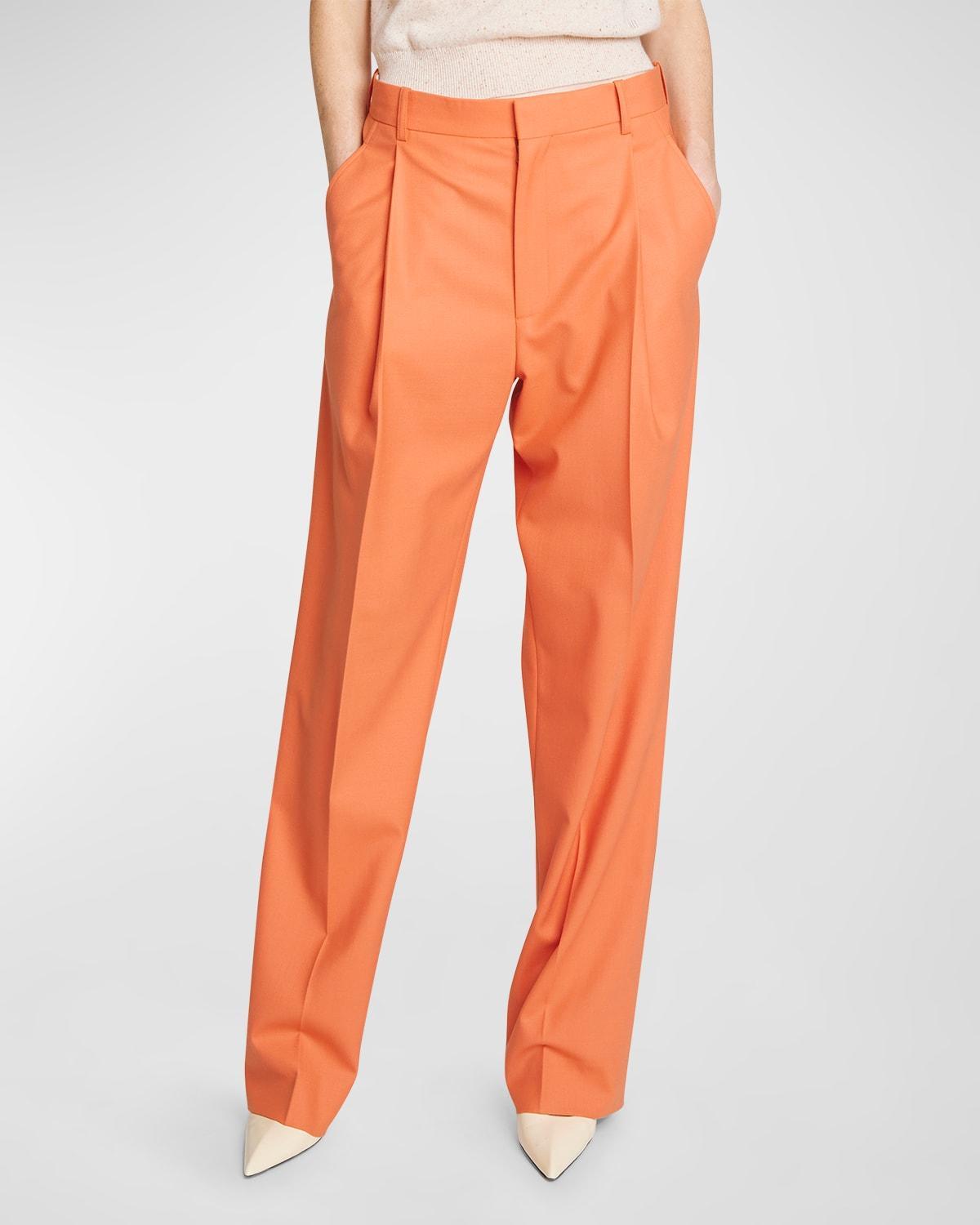 Single-Pleat Wool Wide-Leg Trousers product image