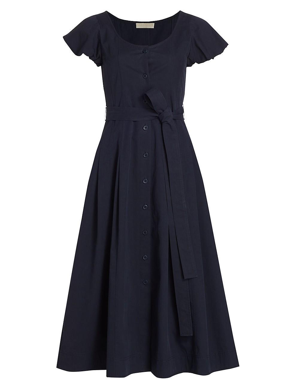 Ulla Johnson Rhea Tie Waist Puff Sleeve Midi Dress Product Image