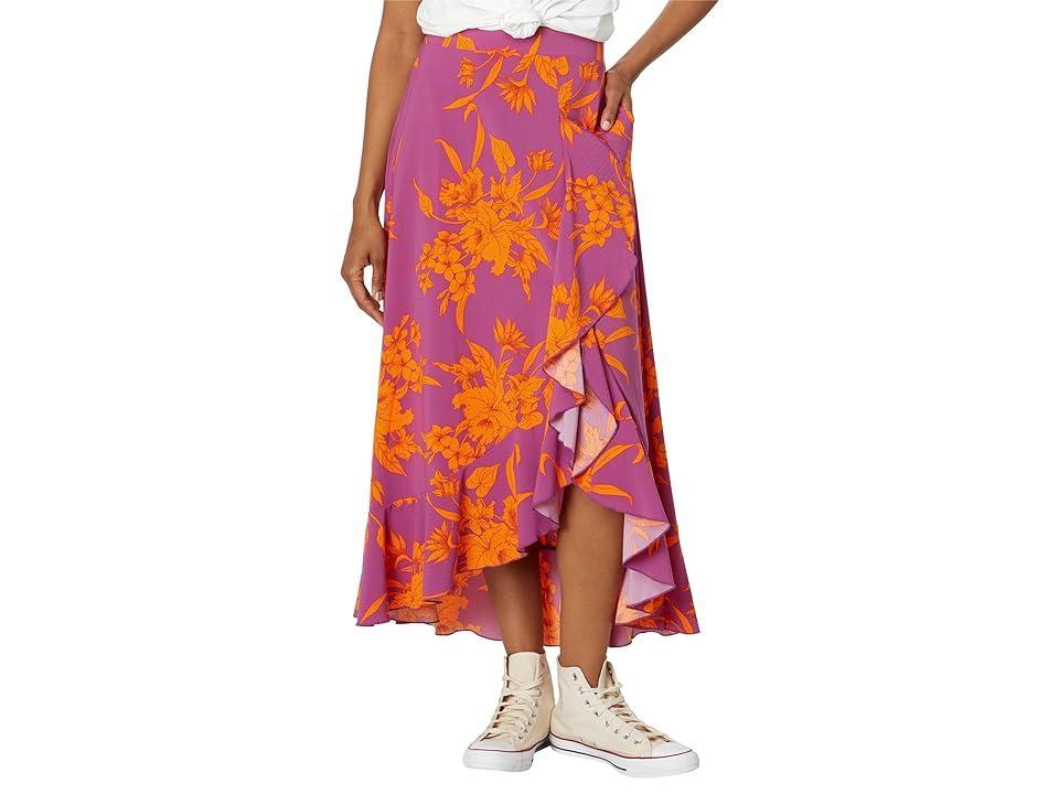 Toad&Co Sunkissed Wrap Skirt (Flame Leaf Texture Print) Women's Skirt Product Image