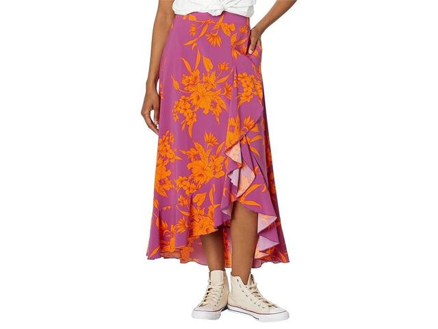 Toad&Co Sunkissed Wrap Skirt (Flame Leaf Texture Print) Women's Skirt Product Image