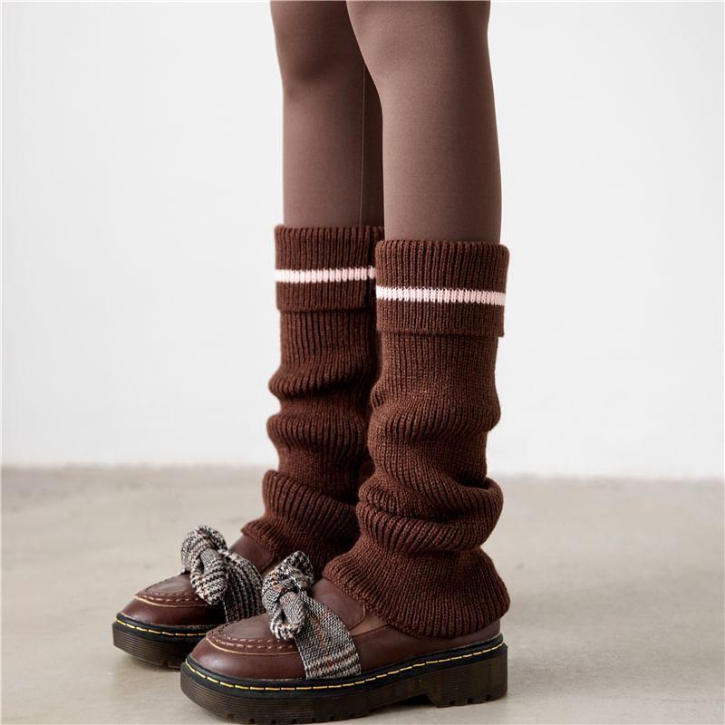 Striped Ribbed Knit Leg Warmers product image