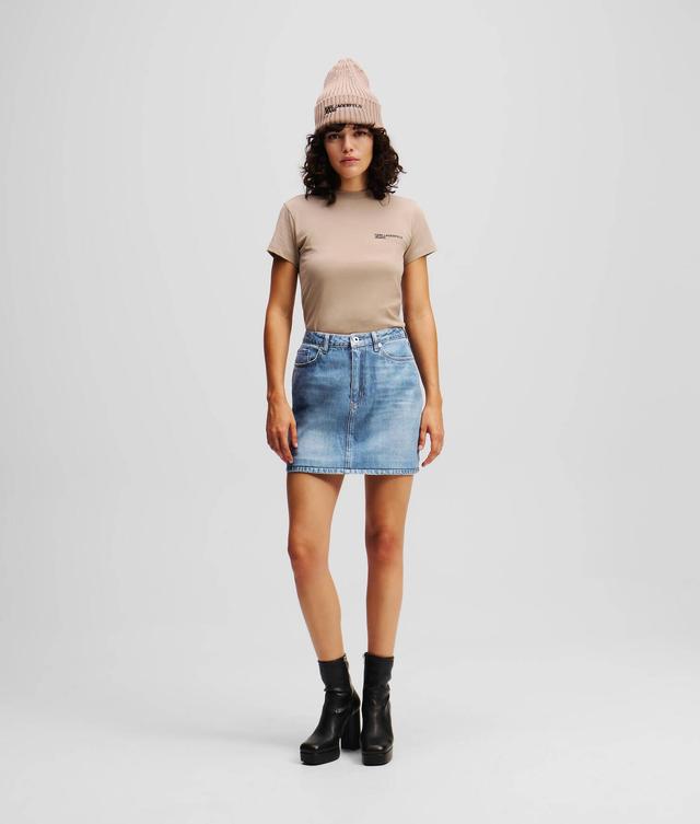 COATED DENIM MINISKIRT Product Image