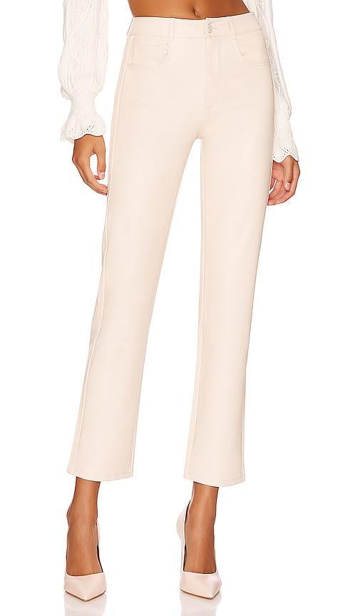 Womens Stella Faux Leather Slim-Fit Pants - Ecru - Size 27 Product Image