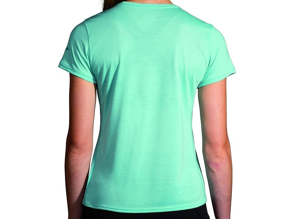 Brooks Distance Short Sleeve 3.0 (Aqua/Run Vibes) Women's Clothing Product Image