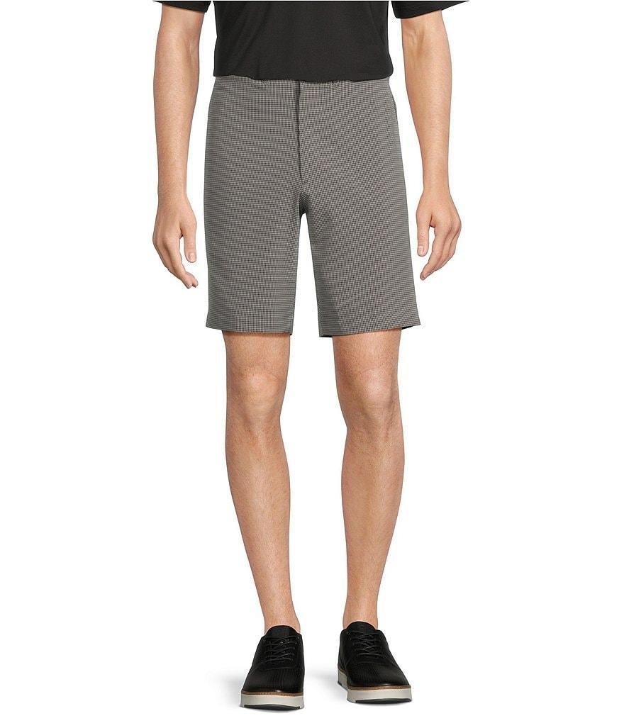 Roundtree & Yorke Performance Classic Fit Flat Front Houndstooth 9#double; Inseam Shorts Product Image