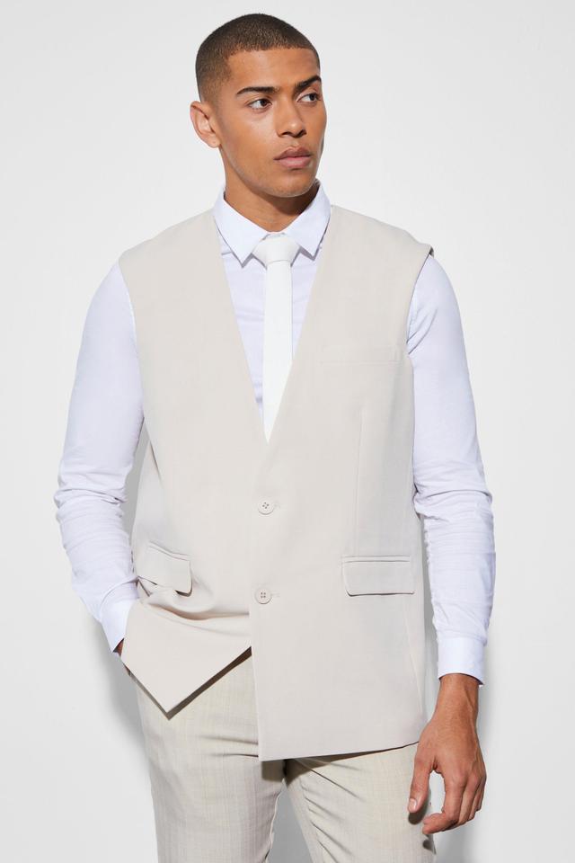 Oversized Single Breasted Blazer Vest | boohooMAN USA Product Image