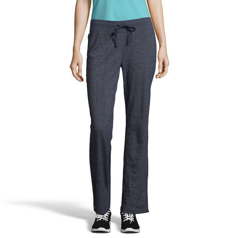 Womens Hanes Drawcord French Terry Pants Navy Grey Product Image