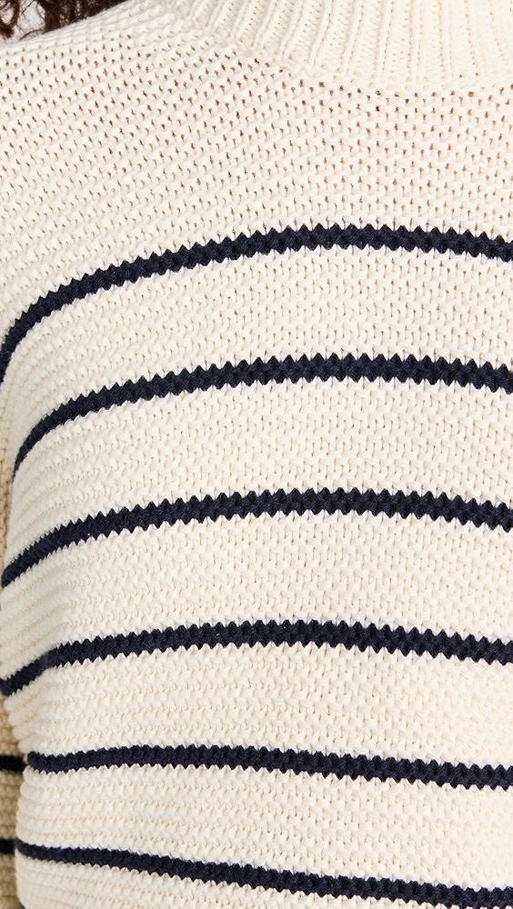 Alex Mill Button-Back Crewneck Sweater in Stripe | Shopbop Product Image