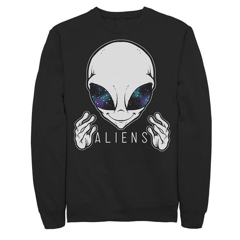 Mens Alien Space Eyes Come Here Sweatshirt Black Product Image