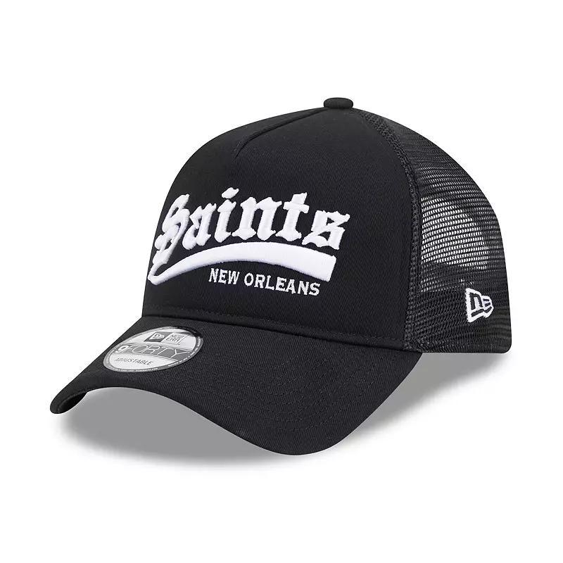 Mens New Era New Orleans Saints Caliber Trucker 9FORTY Adjustable Hat Product Image