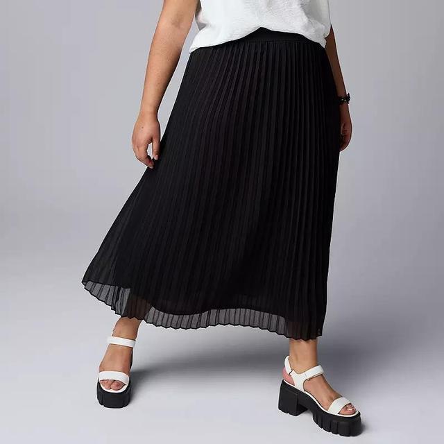 Plus Size Simply Vera Vera Wang Pleated Skirt, Womens Product Image