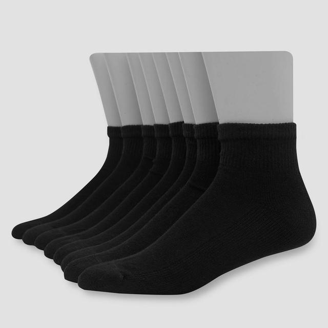 Hanes Mens 8pk Ankle Socks With FreshIQ - Black 6-12 Product Image