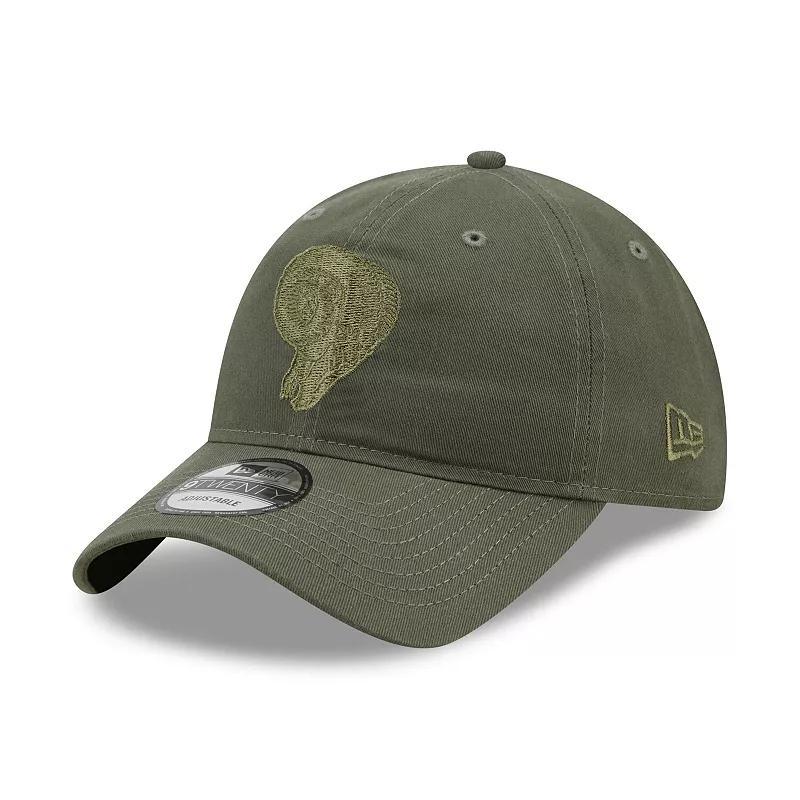 Mens New Era Olive Los Angeles Rams Historic Logo Core Classic 2.0 Tonal 9TWENTY Adjustable Hat Product Image