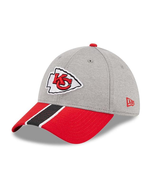 Mens New Era Heather Gray/Red Kansas City Chiefs Striped 39THIRTY Flex Hat Product Image