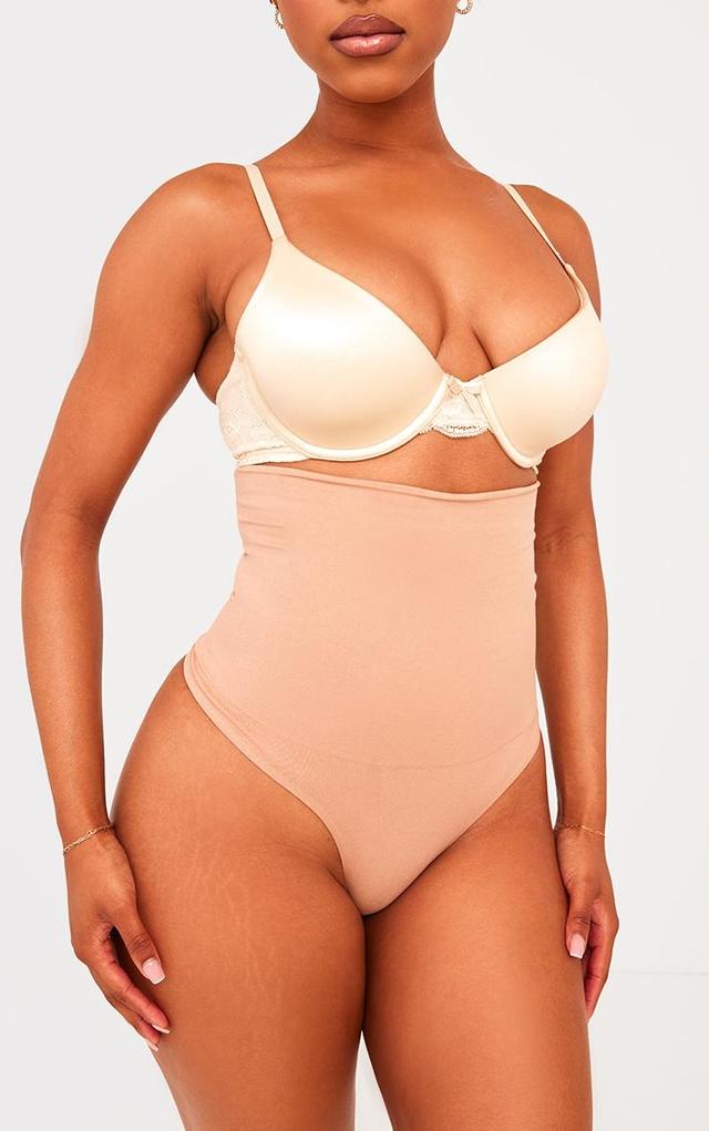 Brown Sculpted High Waisted Thong Product Image