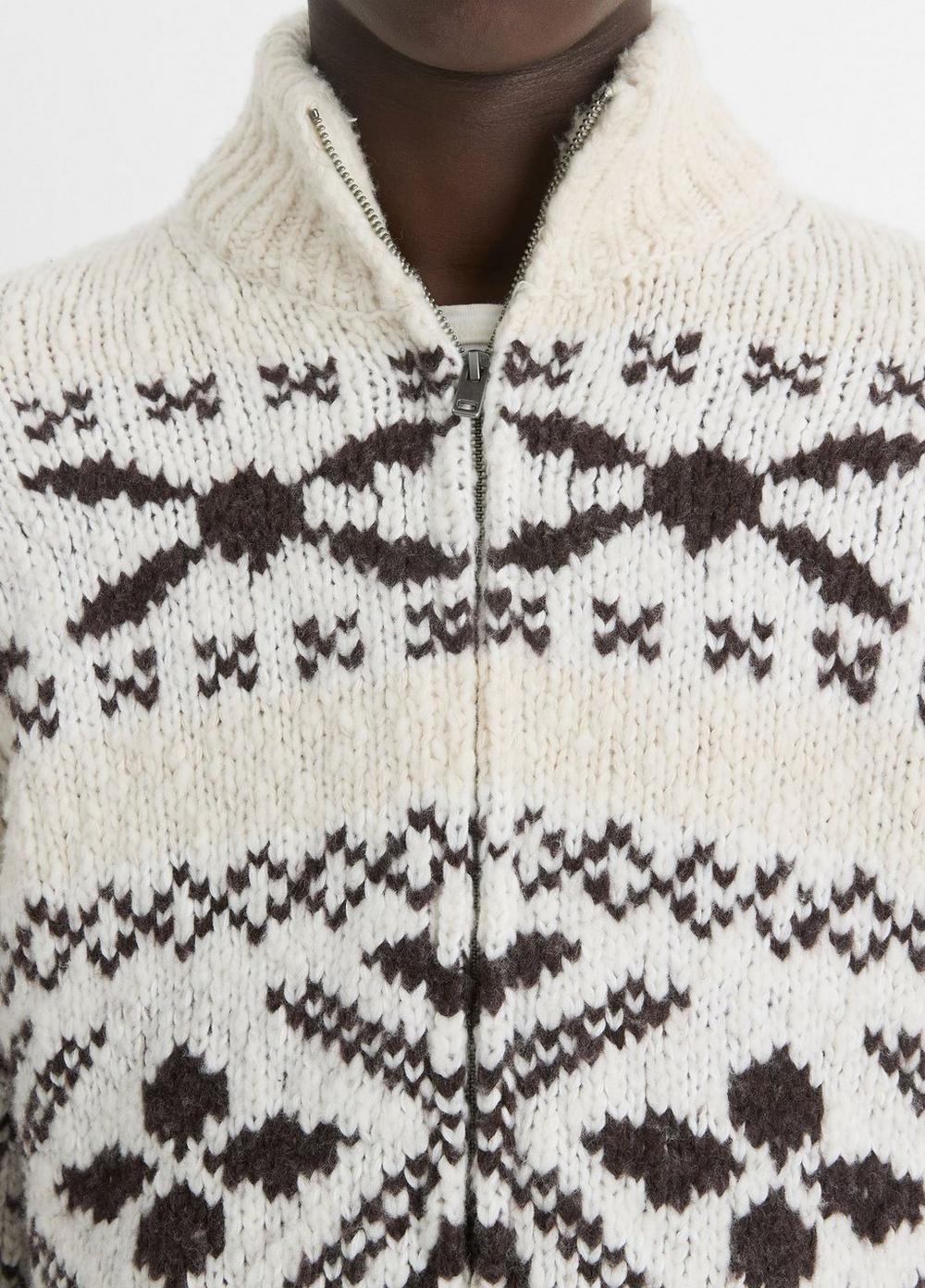 Fair Isle Wool-Blend Full-Zip Sweater Product Image