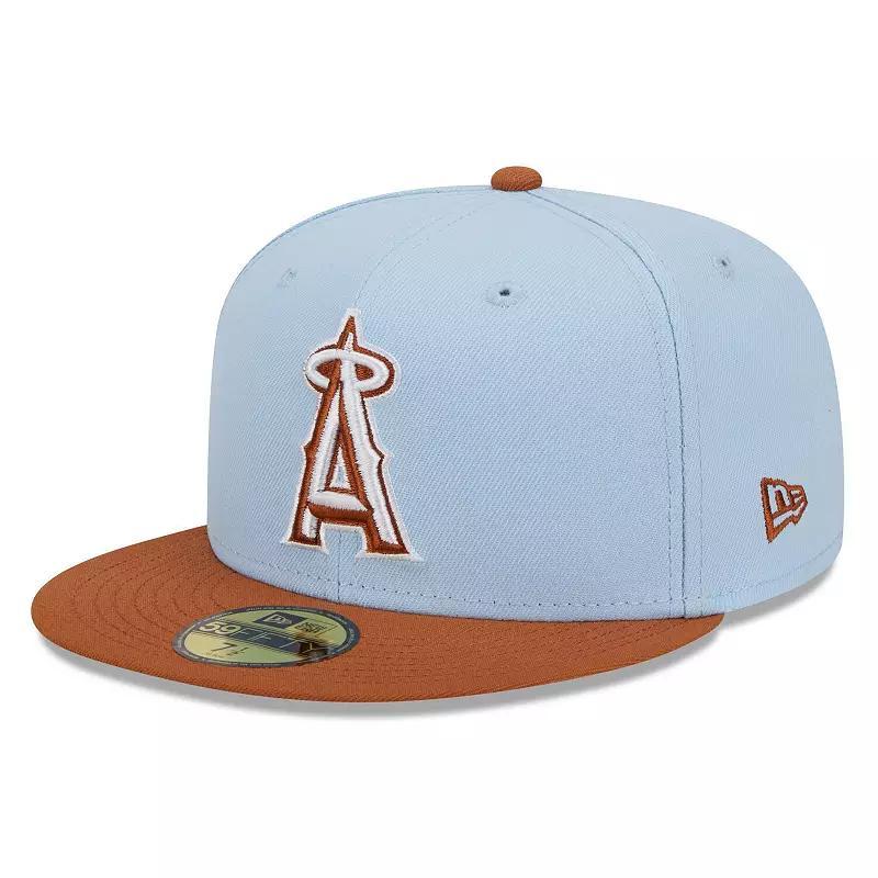 New Era Mens Light Blue/Brown Los Angeles Angels Spring Color Basic Two-Tone 59Fifty Fitted Hat Product Image