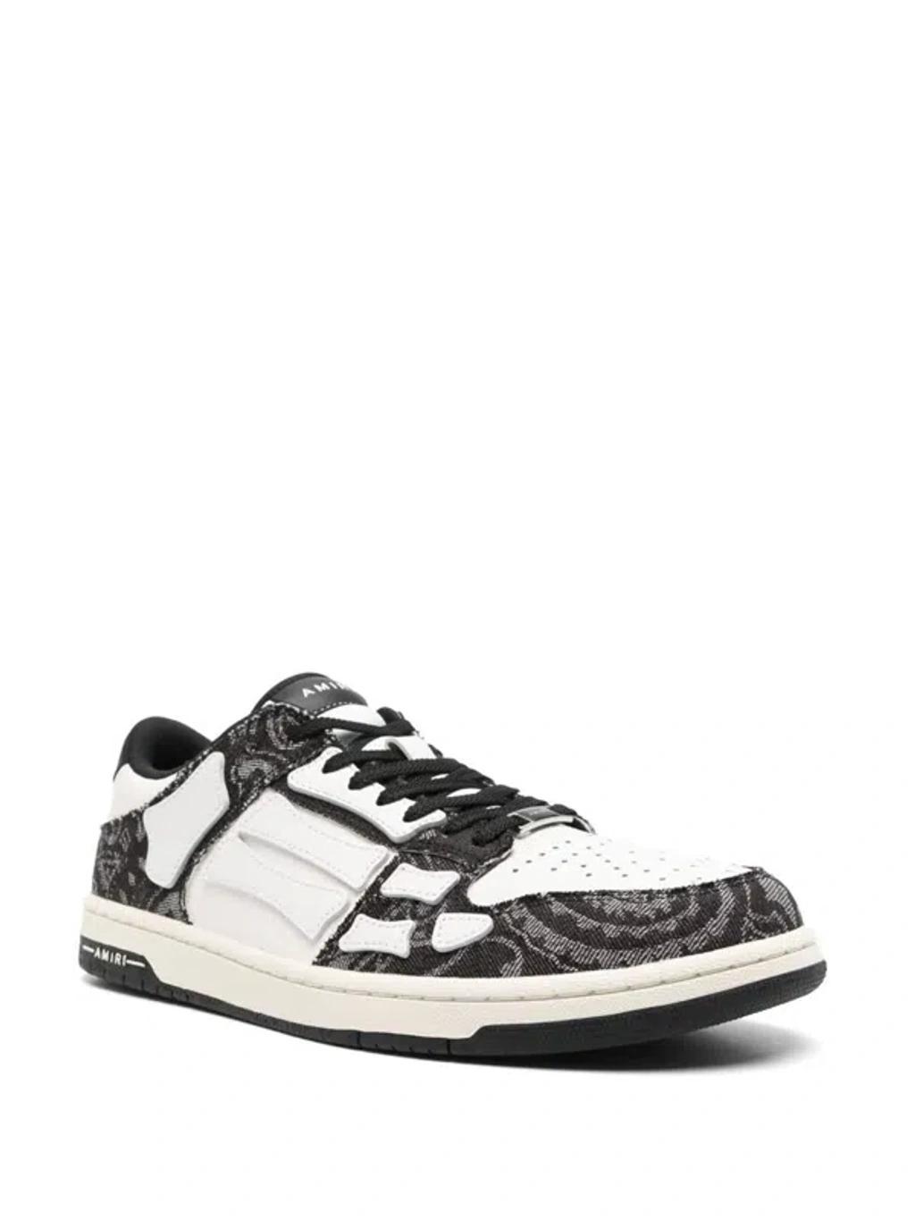 AMIRI Bandana Denim Skel Top Low Sneakers In 001 Black Product Image