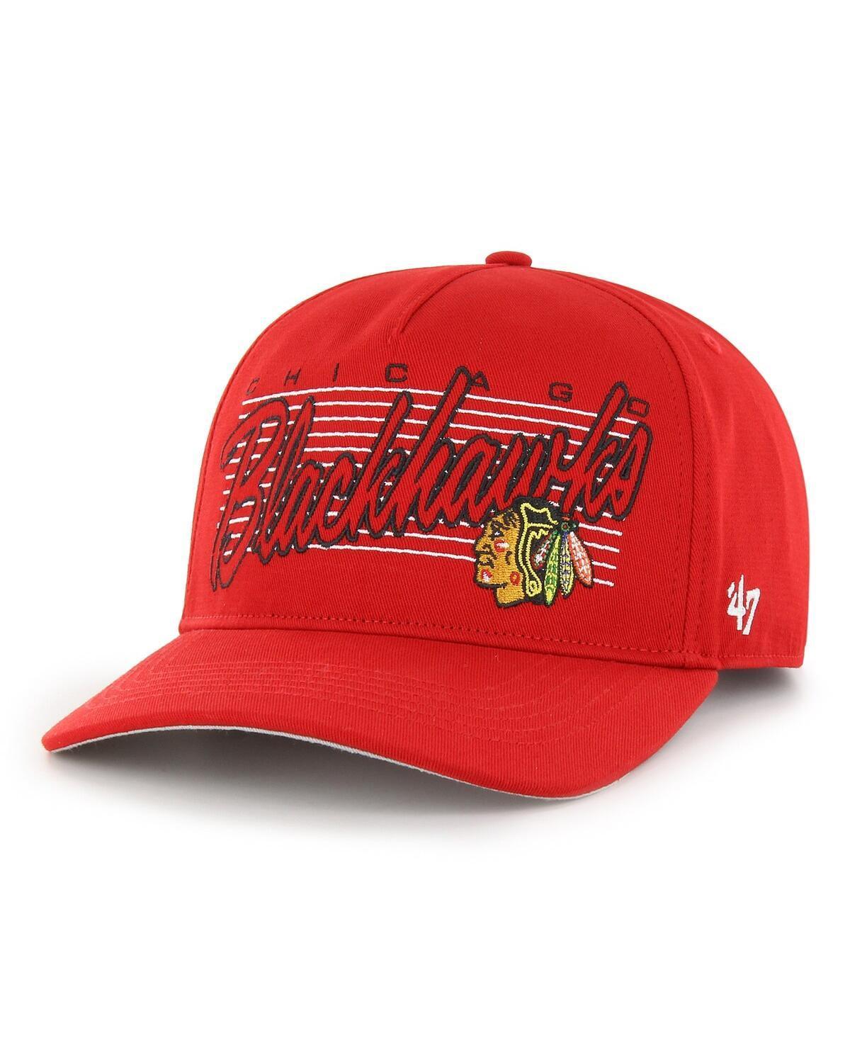 Mens 47 Brand Red Chicago Blackhawks Marquee Hitch Snapback Hat Product Image