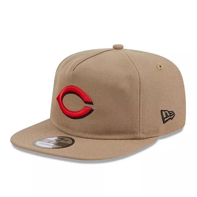 Mens New Era Khaki Cincinnati Reds Golfer Adjustable Hat Product Image