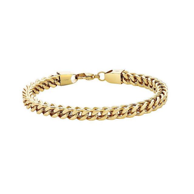 LYNX Ion-Plated Stainless Steel Foxtail Chain Bracelet, Mens Gold Tone Product Image