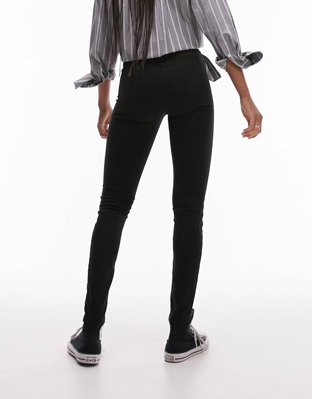 Topshop Tall Jamie jeans in black  Product Image