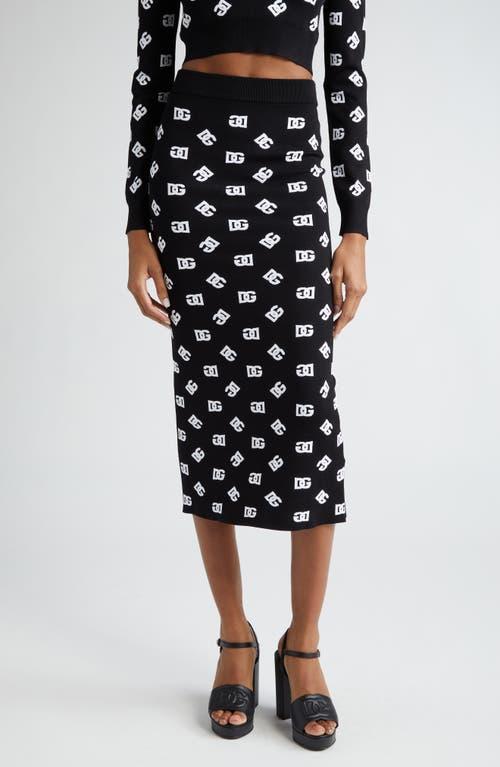 Dolce & Gabbana Monogram Jacquard Midi Sweater Skirt Product Image