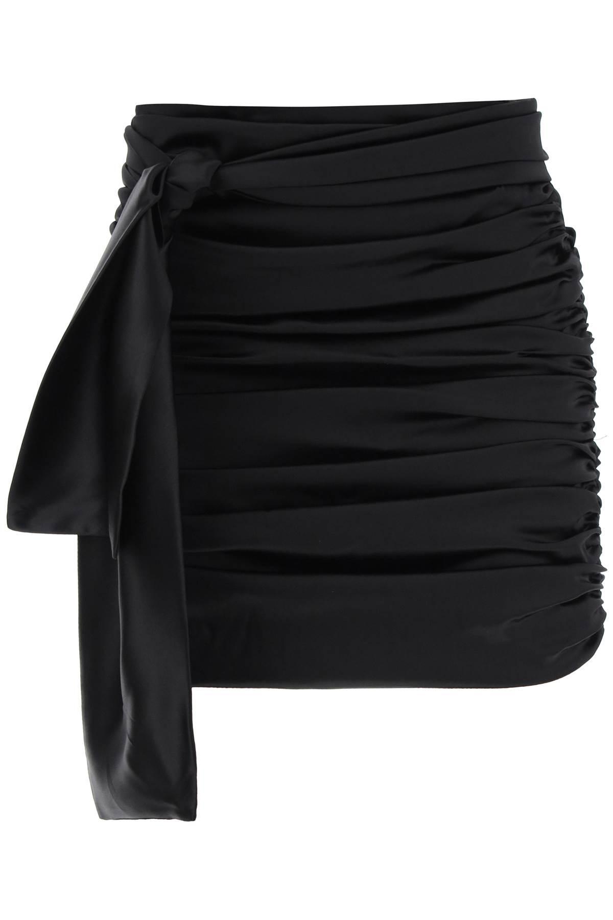 DOLCE & GABBANA Silk Mini Skirt In Black   Product Image