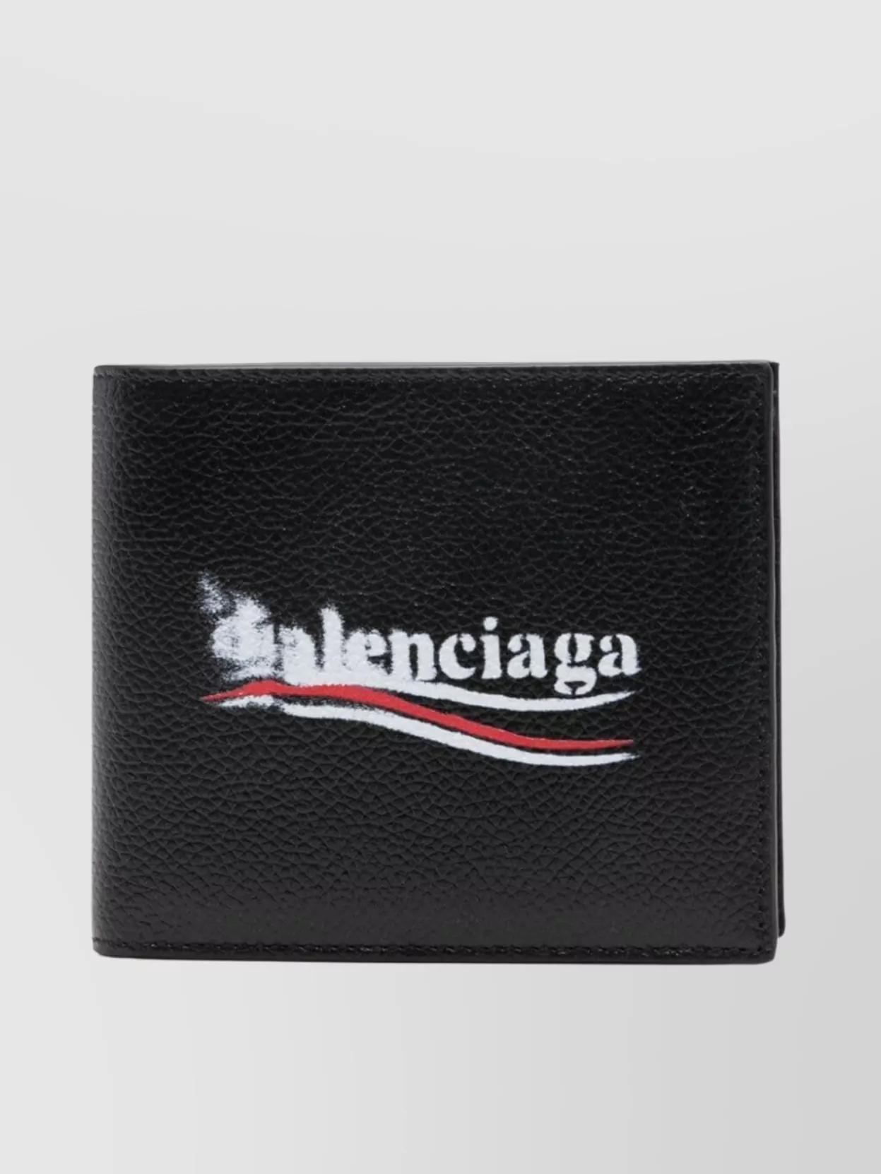 BALENCIAGA Bi-fold Leather Wallet With Grained Texture Product Image