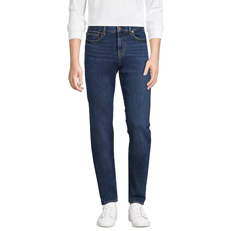 Lands End Mens Recover 5 Pocket Straight Fit Denim Jeans Product Image