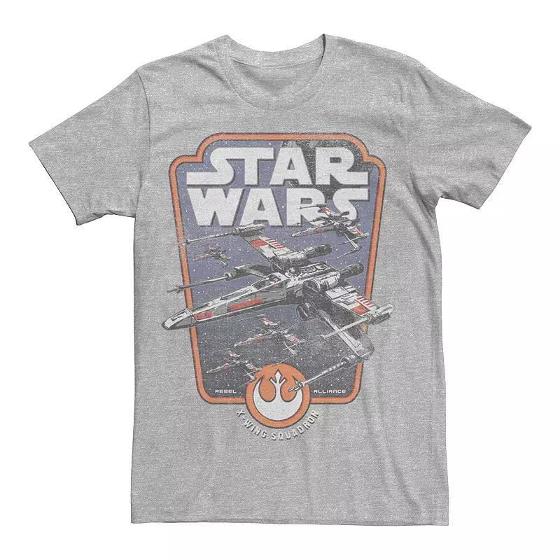 Mens Star Wars X-Wing Squadron Vintage Graphic Tee Athletic Grey Product Image