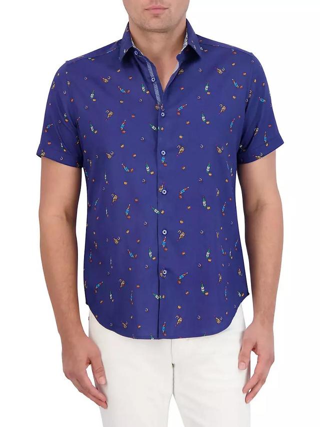 Good-Night Graphic Button-Front Shirt Product Image