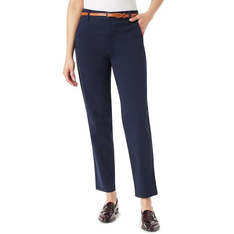 Womens Gloria Vanderbilt Belted Taper Trouser Pants Black Affair product image