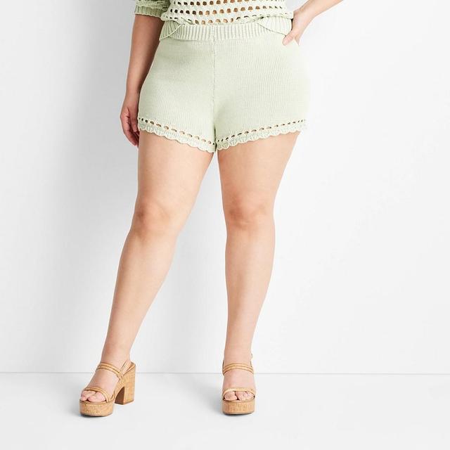 Womens Mid-Rise Open Stitch Sweater Shorts - Future Collective with Jenee Naylor Light Product Image