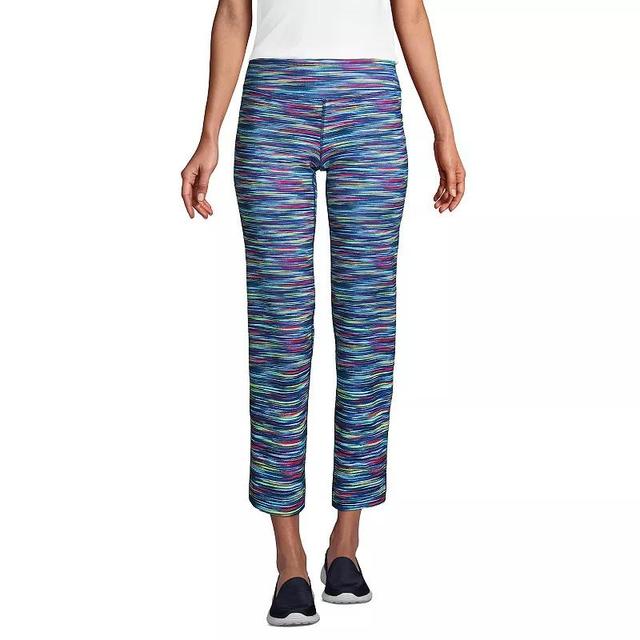 Petite Lands End Active Crop Yoga Pants, Womens Green Moss Product Image