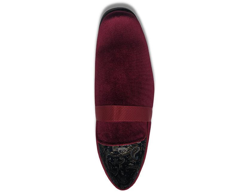 Burgundy Solid Velvet Loafer Product Image