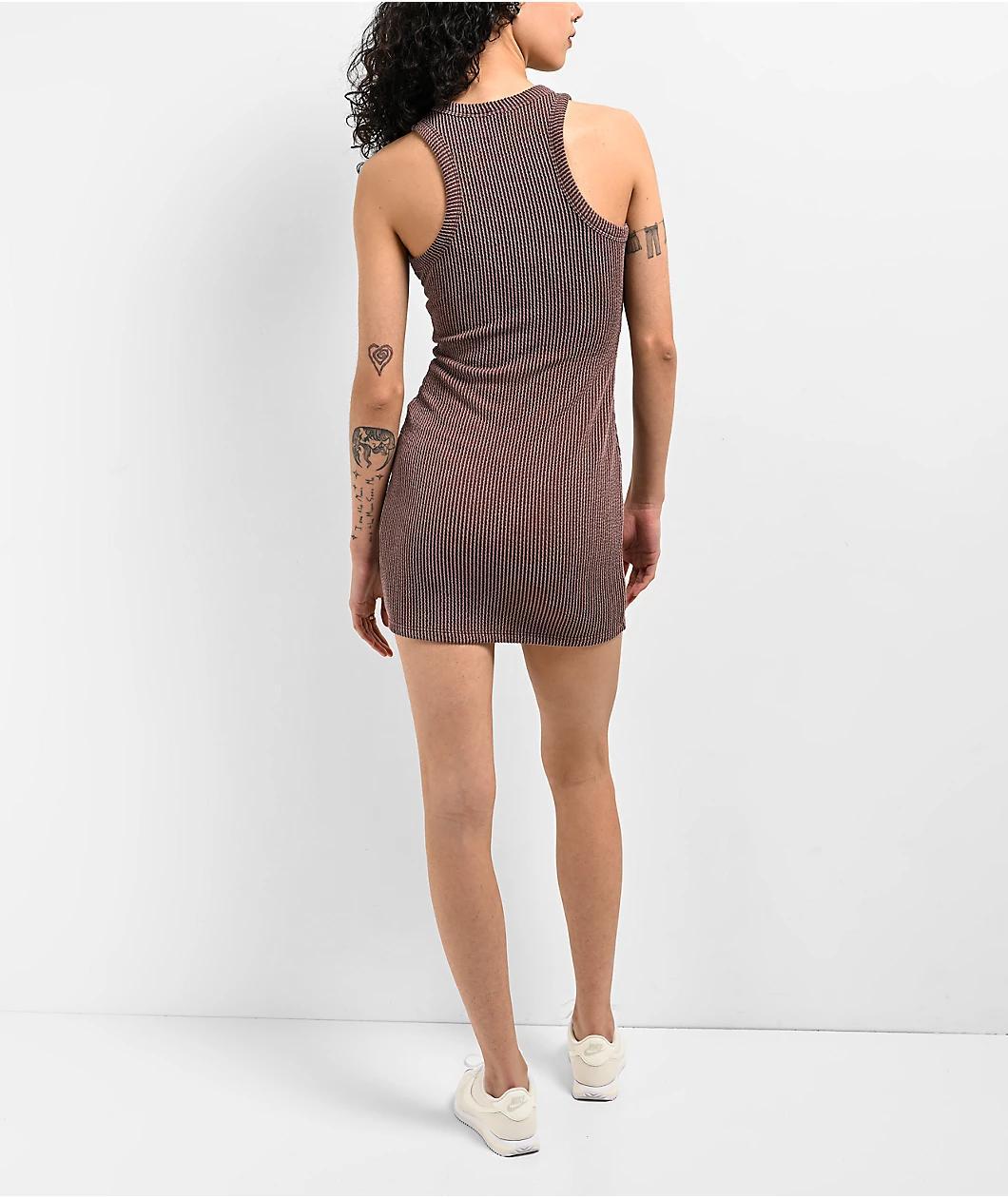 Spicychix Brown Ribbed Bodycon Dress Product Image