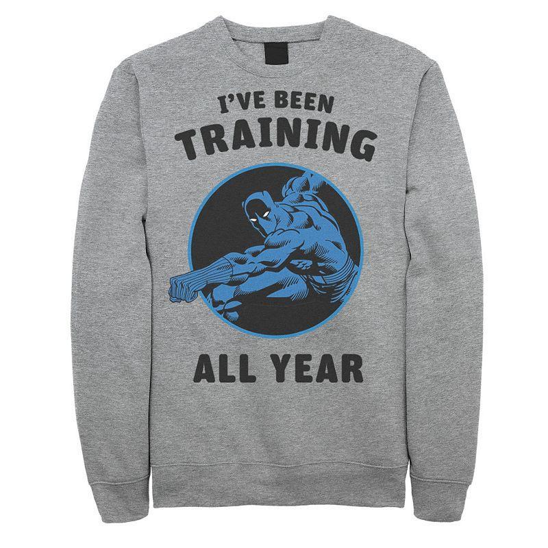 Mens Marvel Avengers Black Panther Ive Been Training All Year Sweatshirt Athletic Grey Product Image