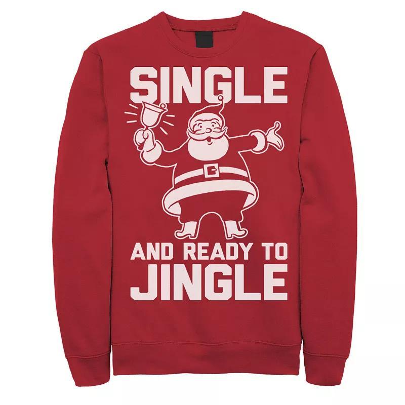 Mens Single Ready To Jingle Santa Clause Christmas Bell Sweatshirt Product Image